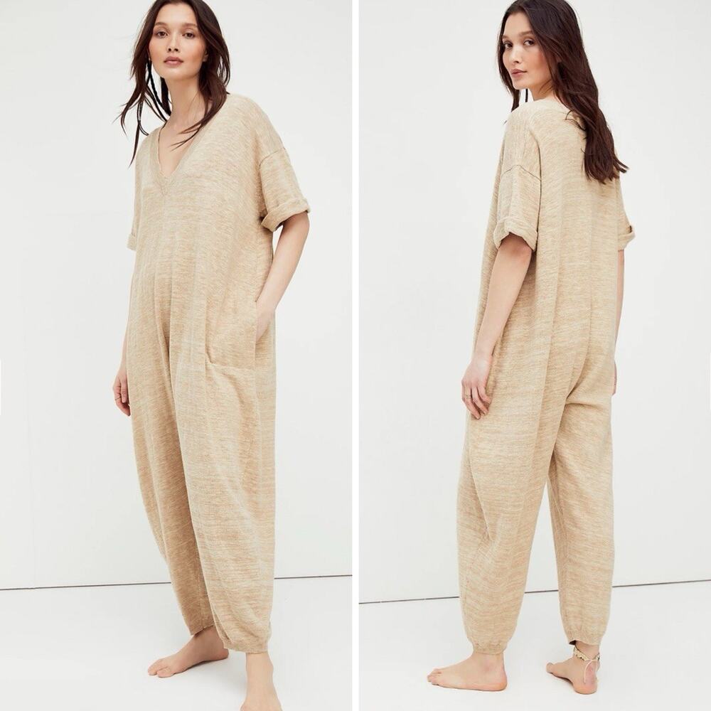 Free People Beach Everyday Sweater One Piece Oatmeal Beige Size XS Oversized